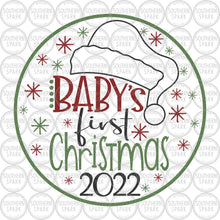 Load image into Gallery viewer, Christmas / Baby's First Christmas 2022 VG / Santa Hat / Christmas Ornament / Clip Art / Cut File / Southern Spark / svg png eps pdf jpg dxf