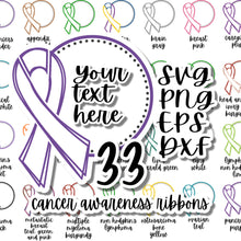 Load image into Gallery viewer, Cancer Awareness Ribbons And Text Circle SVG PNG / Cancer SVG / Add Text / Cut File / Clip Art / Southern Spark / svg png eps dxf