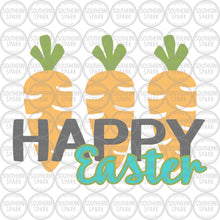 Load image into Gallery viewer, Easter SVG / Happy Easter Carrots SVG / Easter Bunny Carrots SVG / Bunny / Cut File / Clip Art / Southern Spark / svg png eps pdf jpg dxf