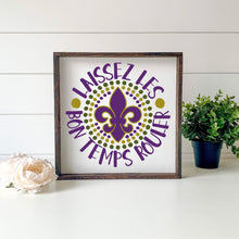 Load image into Gallery viewer, Mardi Gras SVG / Laissez Les Bon Temps Rouler Circle / Fleur De Lis / Let The Good TIme Roll / Southern Spark / svg png eps pdf jpg dxf