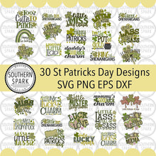 Load image into Gallery viewer, 30 St Patrick's Day Bundle SVG PNG / Happy St Patrick's Day / Miss Lucky Charm / Little Miss / Cut File / Southern Spark / svg png eps dxf