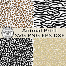 Load image into Gallery viewer, Animal Print Bundle SVG PNG / Simple Vinyl Friendly Animal Print / Leopard Zebra Cow Giraffe / Cut File / Southern Sark / svg png eps dxf