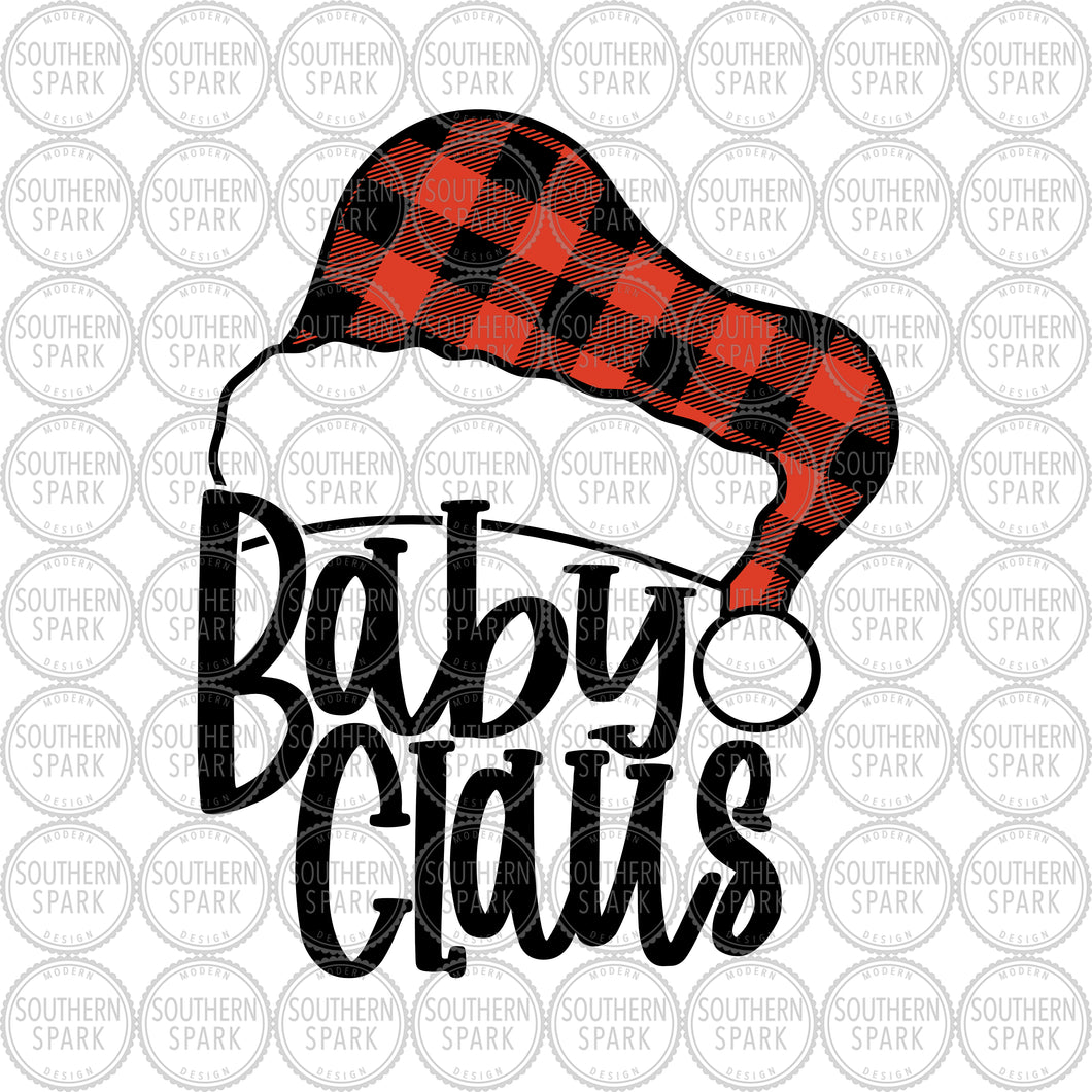 Baby Claus SVG / Christmas SVG / Santa Hat SVG / Santa Claus / Child / Cut File / Clip Art / Southern Spark / svg png eps pdf jpg dxf