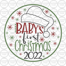 Load image into Gallery viewer, Christmas / Baby&#39;s First Christmas 2022 VG / Santa Hat / Christmas Ornament / Clip Art / Cut File / Southern Spark / svg png eps pdf jpg dxf

