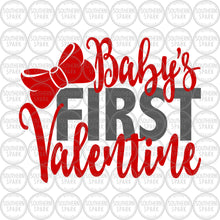 Load image into Gallery viewer, Valentine&#39;s Day SVG / Baby&#39;s First Valentine SVG / Valentine / Bow / Cut File / Clip Art / Southern Spark / svg png eps pdf jpg dxf
