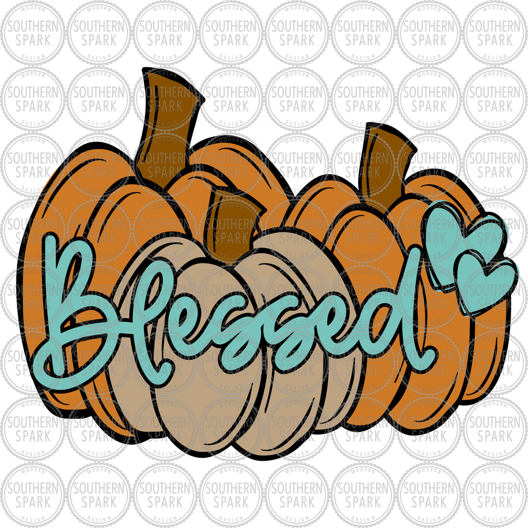 Pumpkins SVG / Thanksgiving SVG / Blessed SVG / Hello Fall / It's Fall / Cut File / Clip Art / Southern Spark / svg png eps pdf jpg dxf