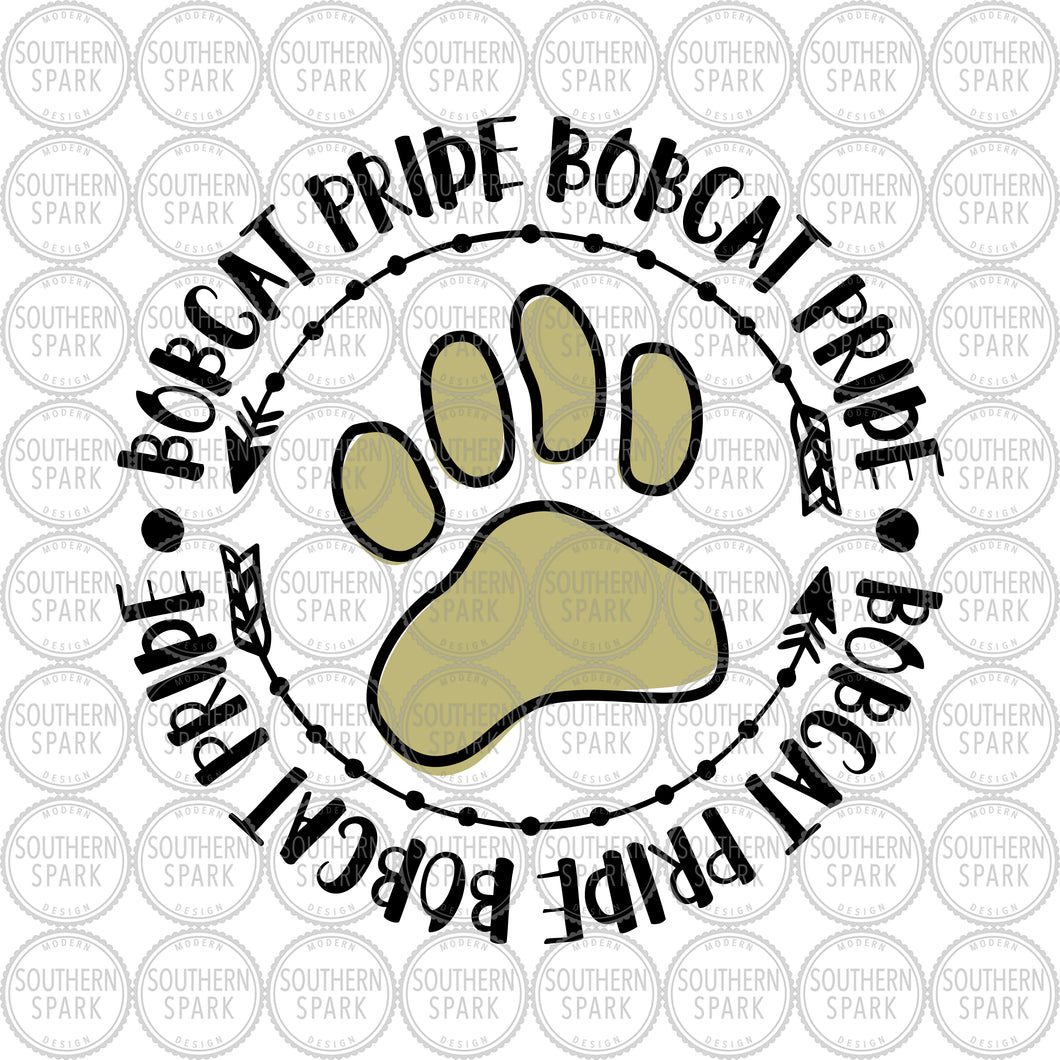 Bobcat Pride SVG / Bobcat Paw / First Day School / Football / Cheer / Clip Art / Cut File / Southern Spark / svg png eps pdf jpg dxf