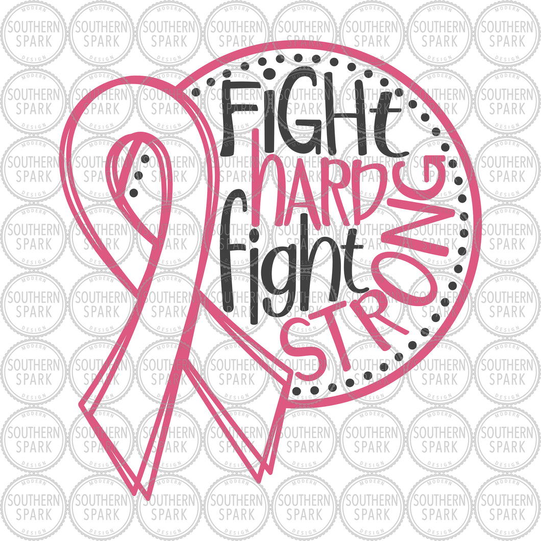 Cancer Awareness SVG / Find A Cure SVG / Fight Hard Fight Strong SVG / Cut File / Clip Art / Southern Spark / svg png eps pdf jpg dxf