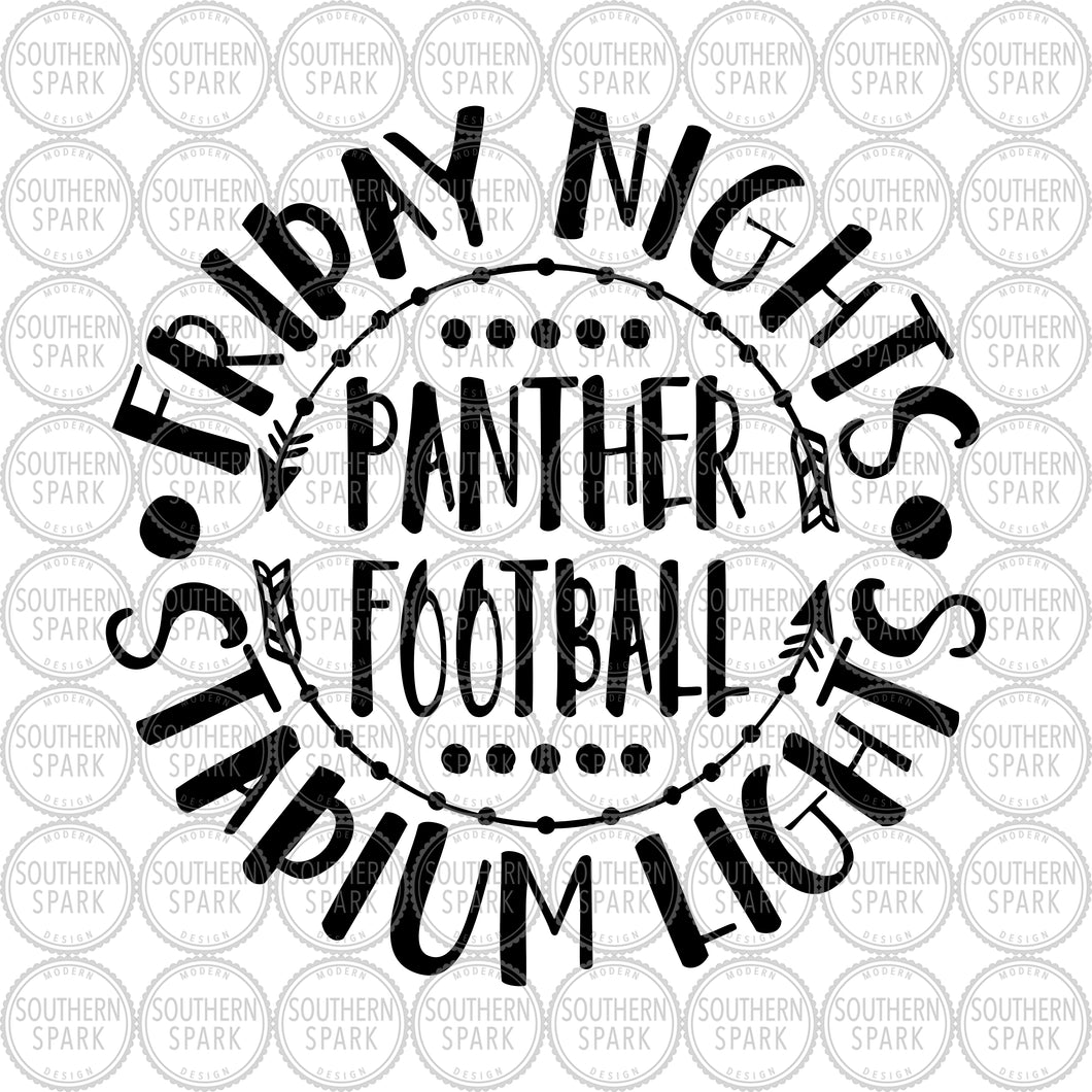 Football SVG / Friday Nights And Stadium Lights SVG / Panther Football / Clip Art / Cut File / Southern Spark / svg png eps pdf jpg dxf
