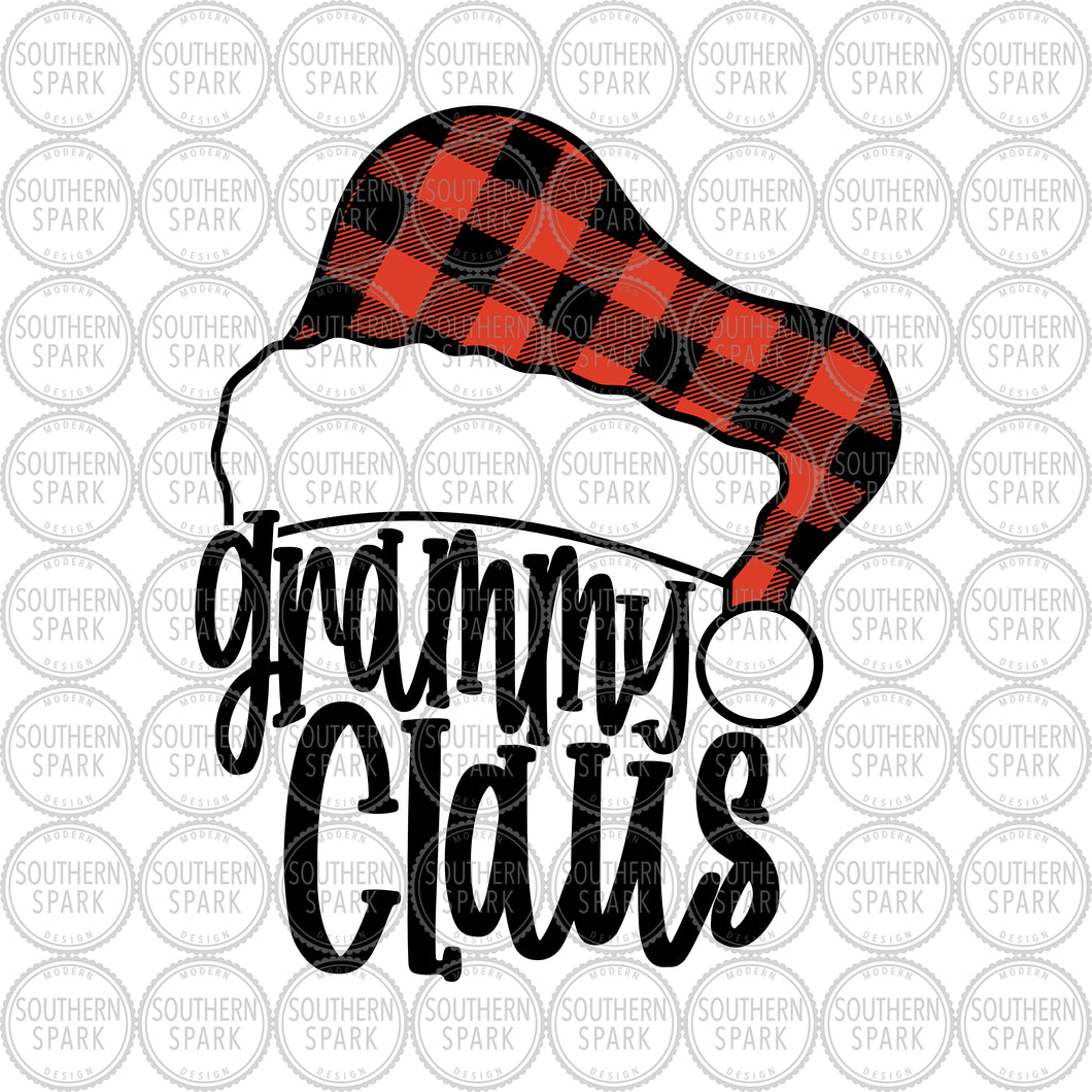 Grammy Claus SVG / Christmas SVG / Santa Hat SVG / Santa Claus / Santa / Cut File / Clip Art / Southern Spark / svg png eps pdf jpg dxf