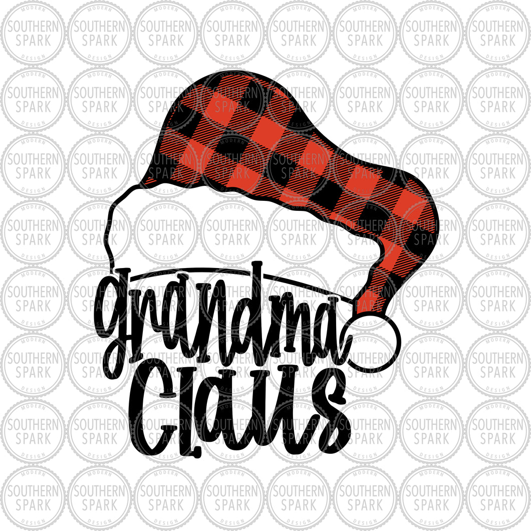 Grandma Claus SVG / Christmas SVG / Santa Hat SVG / Santa Claus / Child / Cut File / Clip Art / Southern Spark / svg png eps pdf jpg dxf