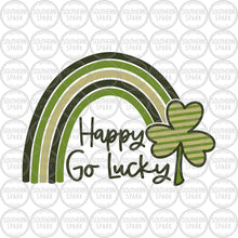 Load image into Gallery viewer, St Patrick&#39;s Day SVG / Happy Go Lucky SVG / St Patty&#39;s / Shamrock Rainbow / Cur File / Clip Art / Southern Spark / svg png eps pdf jpg dxf
