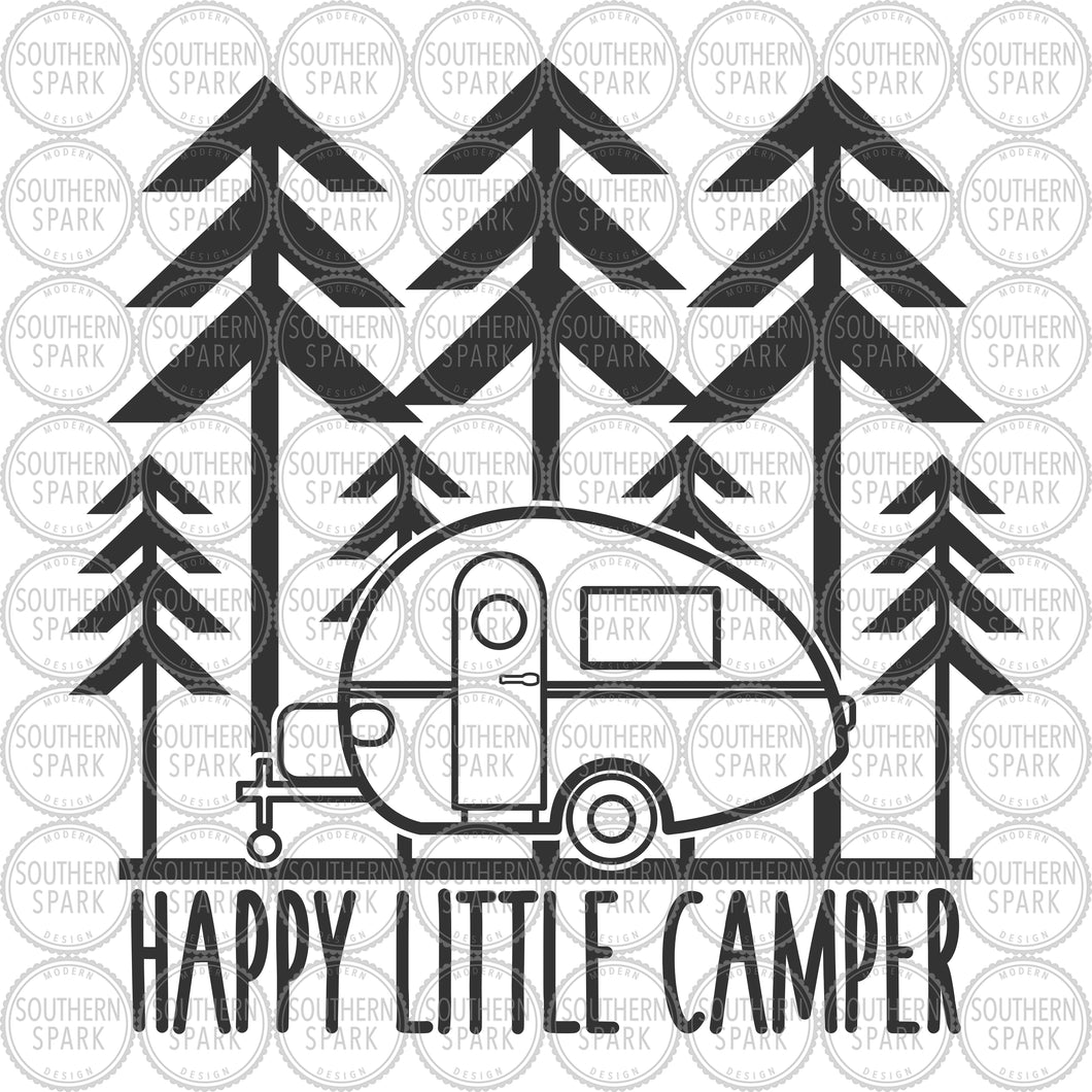 Happy Little Camper SVG / Summer SVG / Happy Camper SVG / Nature / Forest / Clip Art / Cut File / Southern Spark / svg png eps pdf jpg dxf