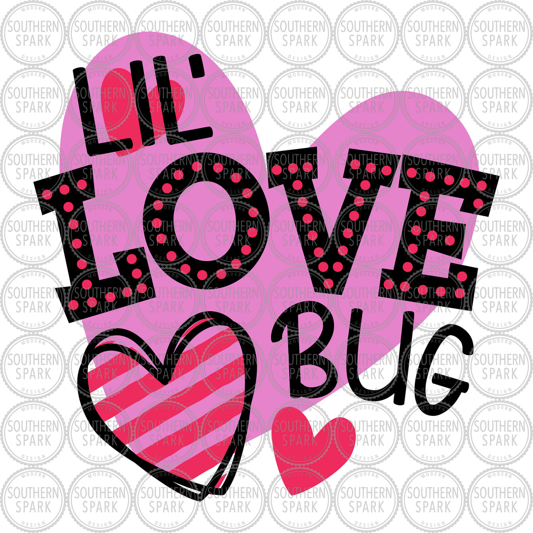 Valentine's Day SVG / Lil' Love Bug / Heart Marquee Letters / Valentine SVG / Cut File / Clip Art / Southern Spark / svg png eps pdf jpg dxf