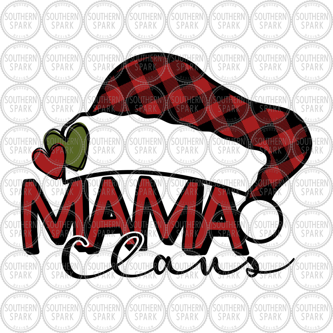 Mama Claus SVG / Christmas SVG / Santa Hat SVG / Santa Claus / Santa / Cut File / Clip Art / Southern Spark / svg png eps pdf jpg dxf