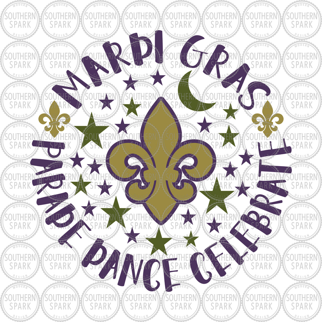 Mardi Gras SVG / Parade Dance Celebrate SVG / Let The Good Times Roll SVG / Cut File / Clip Art / Southern Spark / svg png eps pdf jpg dxf