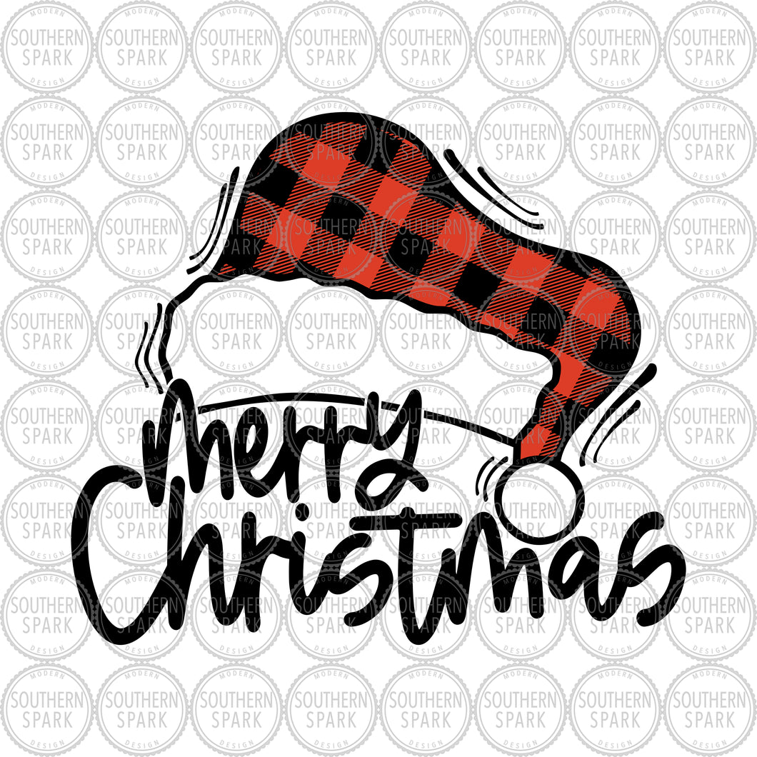 Merry Christmas SVG / Santa Hat SVG / Santa Claus SVG / Christmas / Cut File / Clip Art / Southern Spark / svg png eps pdf jpg dxf