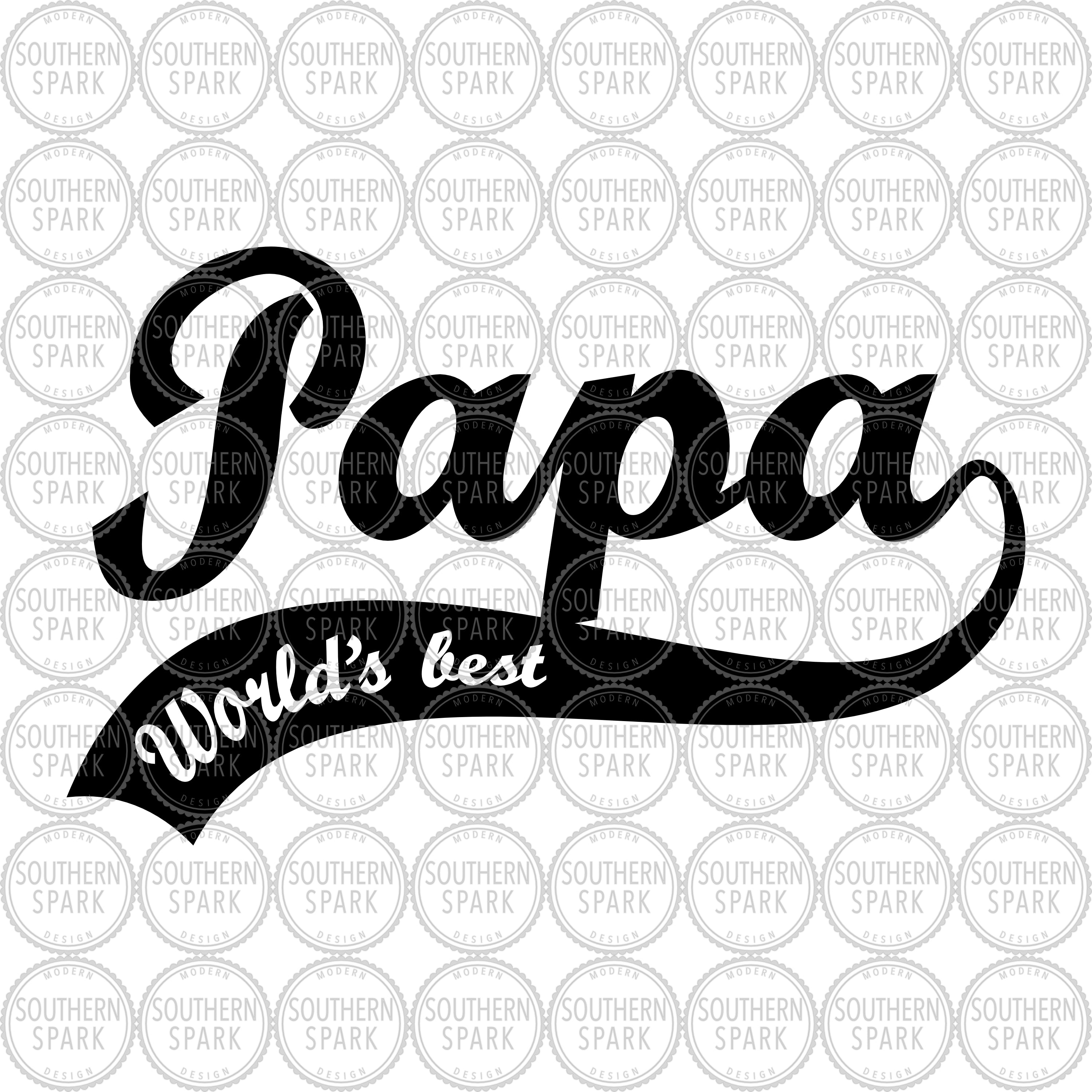 Father's Day SVG / Papa SVG / Papa World's Best SVG / Grandfather / Cu ...