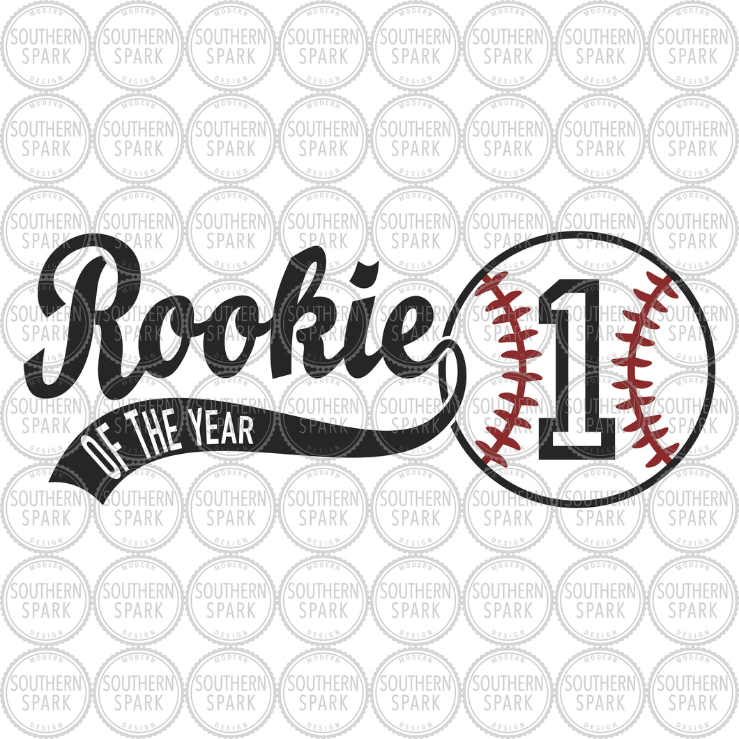 Birthday SVG / Rookie Of The Year SVG / First Birthday SVG / 1St Birthday / Cut File / Clip Art / Southern Spark / svg png eps pdf jpg dxf