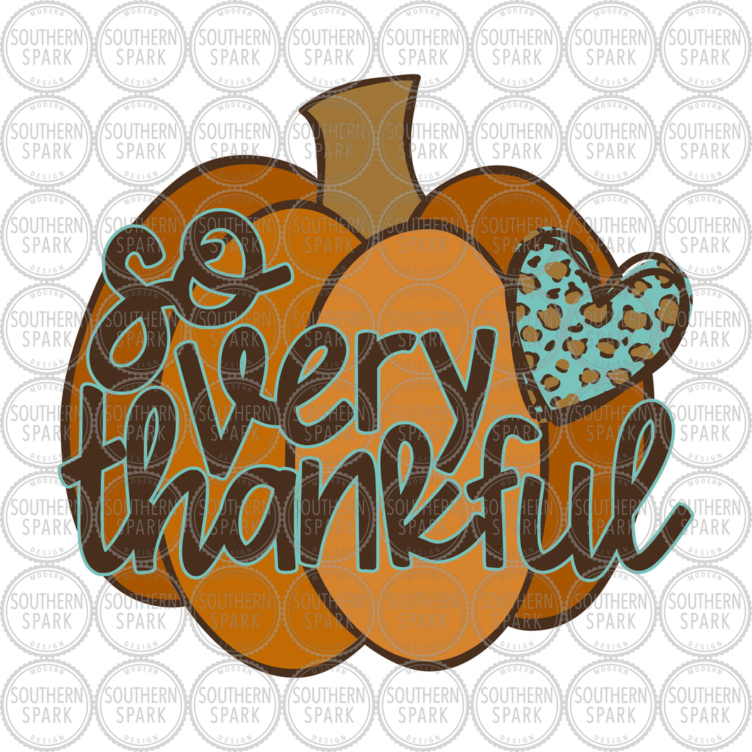 Thanksgiving SVG / So Very Thankful SVG / Fall SVG / Autumn / Pumpkin / Cut File / Clip Art / Southern Spark / svg png eps pdf jpg dxf