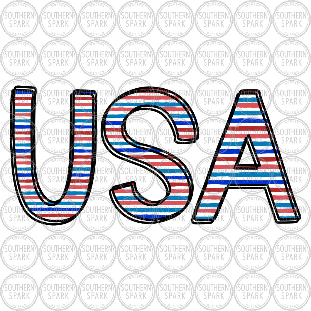 USA PNG / 4th Of July PNG / Red White Blue Stripes / Independence Day / Sublimation / Direct / Printable Transfer / Southern Spark / png
