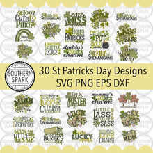 Load image into Gallery viewer, 30 St Patrick&#39;s Day Bundle SVG PNG / Happy St Patrick&#39;s Day / Miss Lucky Charm / Little Miss / Cut File / Southern Spark / svg png eps dxf
