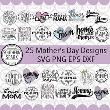 Load image into Gallery viewer, Bundle 25 Mother&#39;s Day Designs SVG / Mommy Mom Mama SVG / Bows And Arrows / Cut File / Clip Art / Souther Spark / svg png eps pdf jpg dxf
