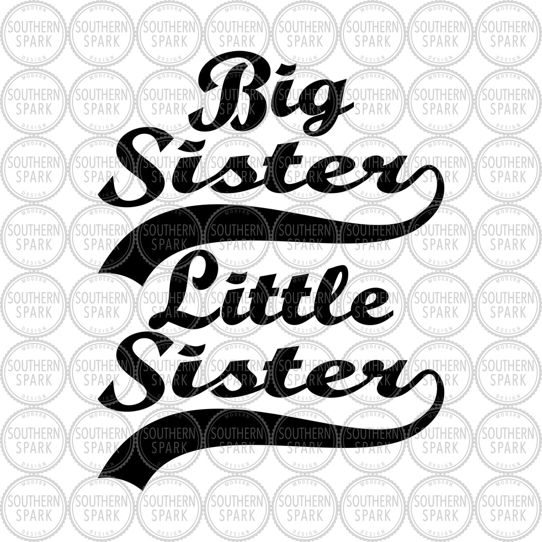 Bundle  Sporty Big Sister Little Sister SVG / Siblings SVG / Sisters SVG / Cut File / Clip Art / Southern Spark / svg png eps pdf jpg dxf